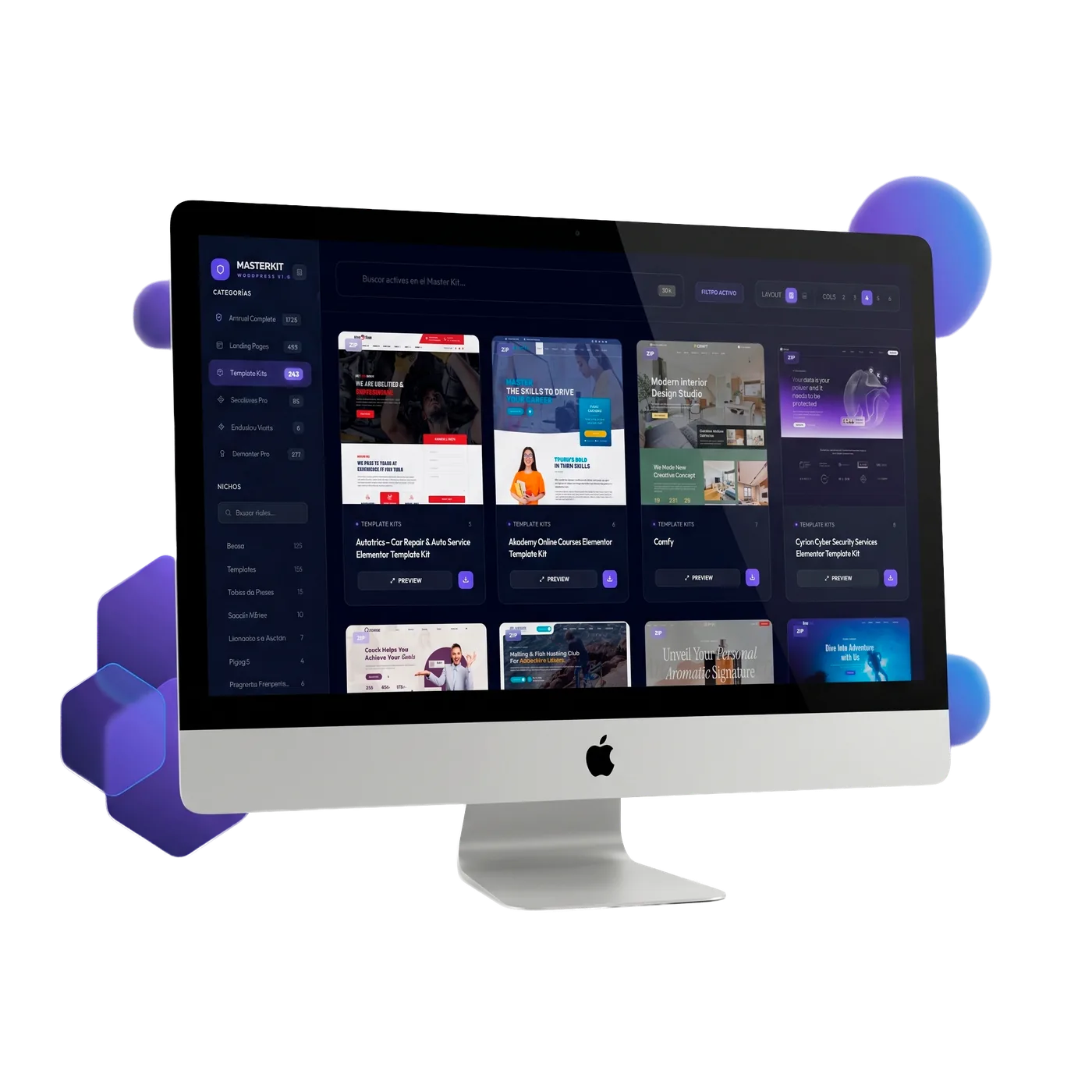 WordPress Master Kit en iMac